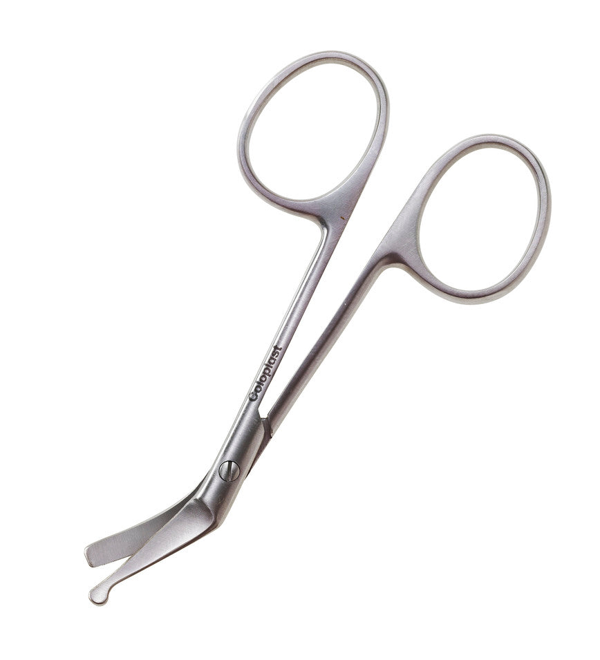 Coloplast Ciseaux de stomie de qualité médicale en acier inoxydable avec lames courbées et extrémités arrondies