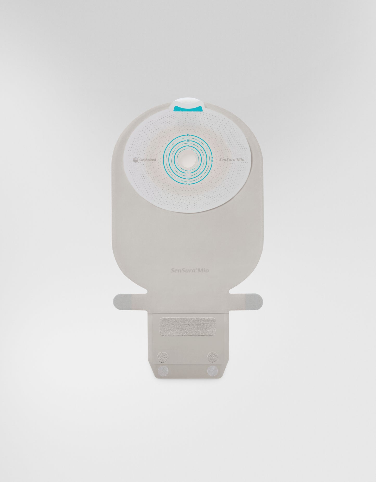 SenSura® Mio, Système 1 pièce, Sac vidable avec Easiclose™ WIDE-Outlet, Maxi (28cm), Précoupé (31mm), Convexité profonde, Opaque avec fenêtre d'inspection