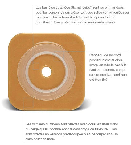 Barrière Cutanée Natura® Stomahesive® solide à découper, collerette 57 mm (2 1/4 po)