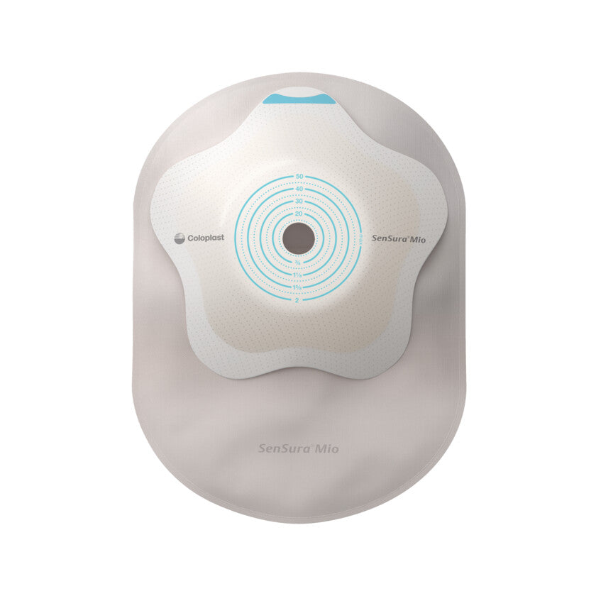 SenSura® Mio, Système 1 pièce, Sac fermé, Maxi (22cm), Précoupé (45-60mm), Concave, Opaque, avec fenêtre d'inspection