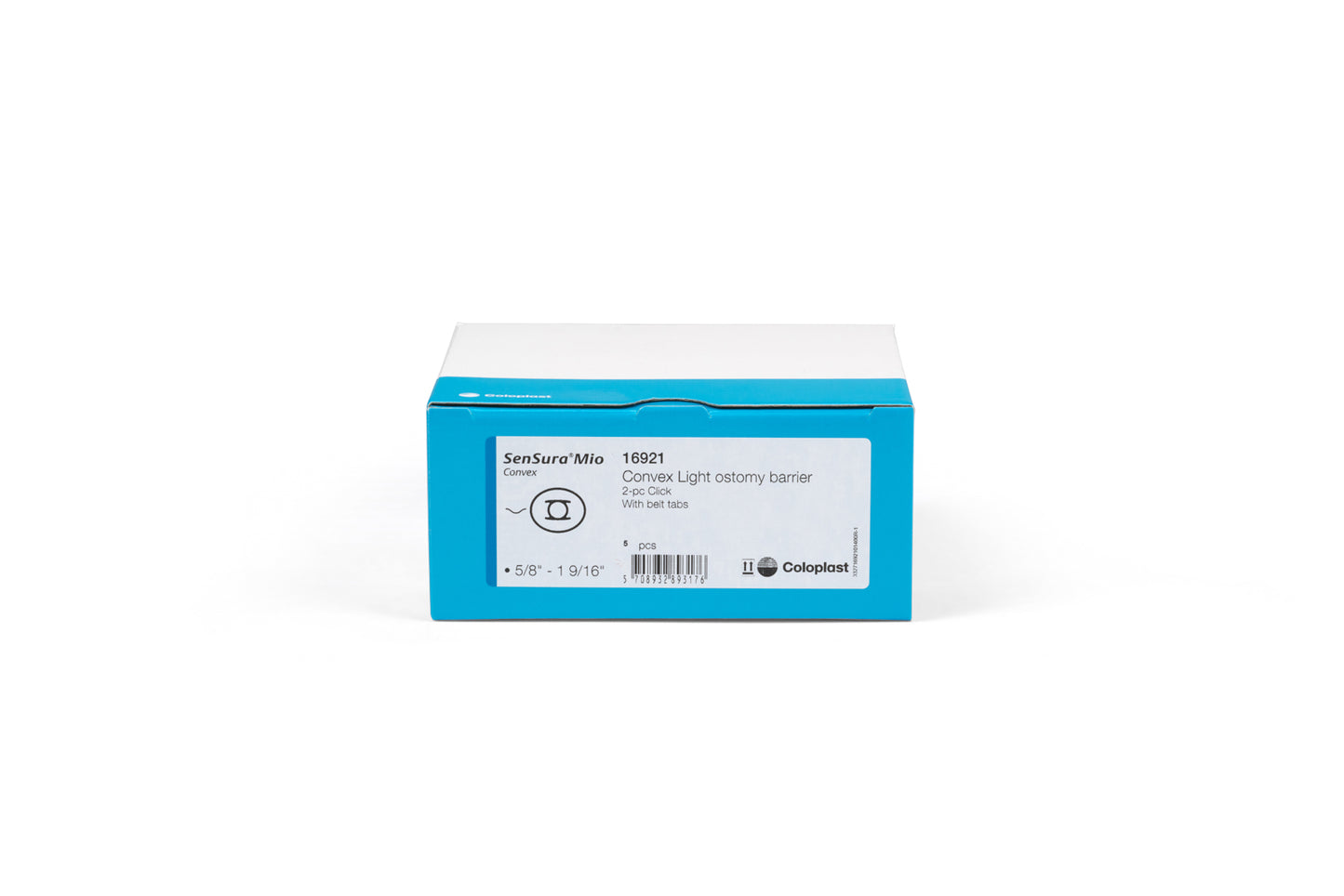 SenSura® Mio Click, Système 2 pièces, Champ protecteur avec œillets pour ceinture, À découper (15-40mm), Convexité légère, (60mm) Bleu Coloplast #16921