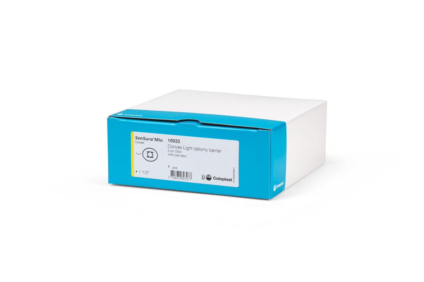 SenSura® Mio Click, Système 2 pièces, Champ protecteur avec œillets pour ceinture, Précoupé (38mm), Convexité légère, (70mm) Jaune  Coloplast #16933