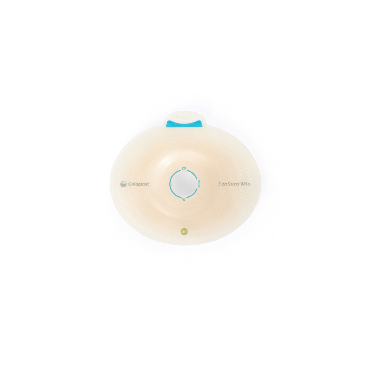 SenSura® Mio Click, Système 2 pièces, Champ protecteur avec œillets pour ceinture, Précoupé (18mm), Convexité profonde, (40mm) Vert Coloplast #16942