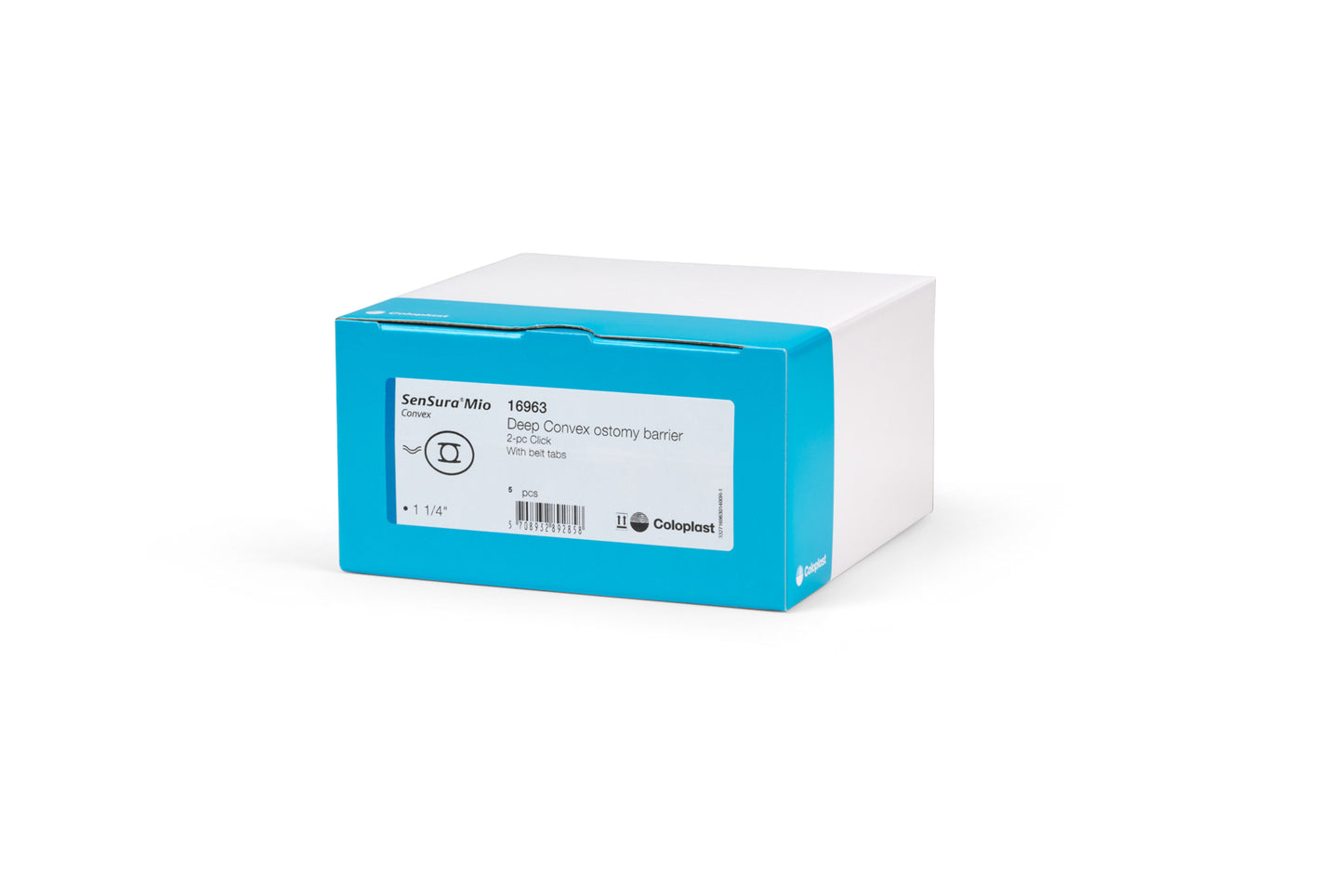 SenSura® Mio Click, Système 2 pièces, Champ protecteur avec œillets pour ceinture, Précoupé (31mm), Convexité profonde, (60mm) Bleu Coloplast #16963