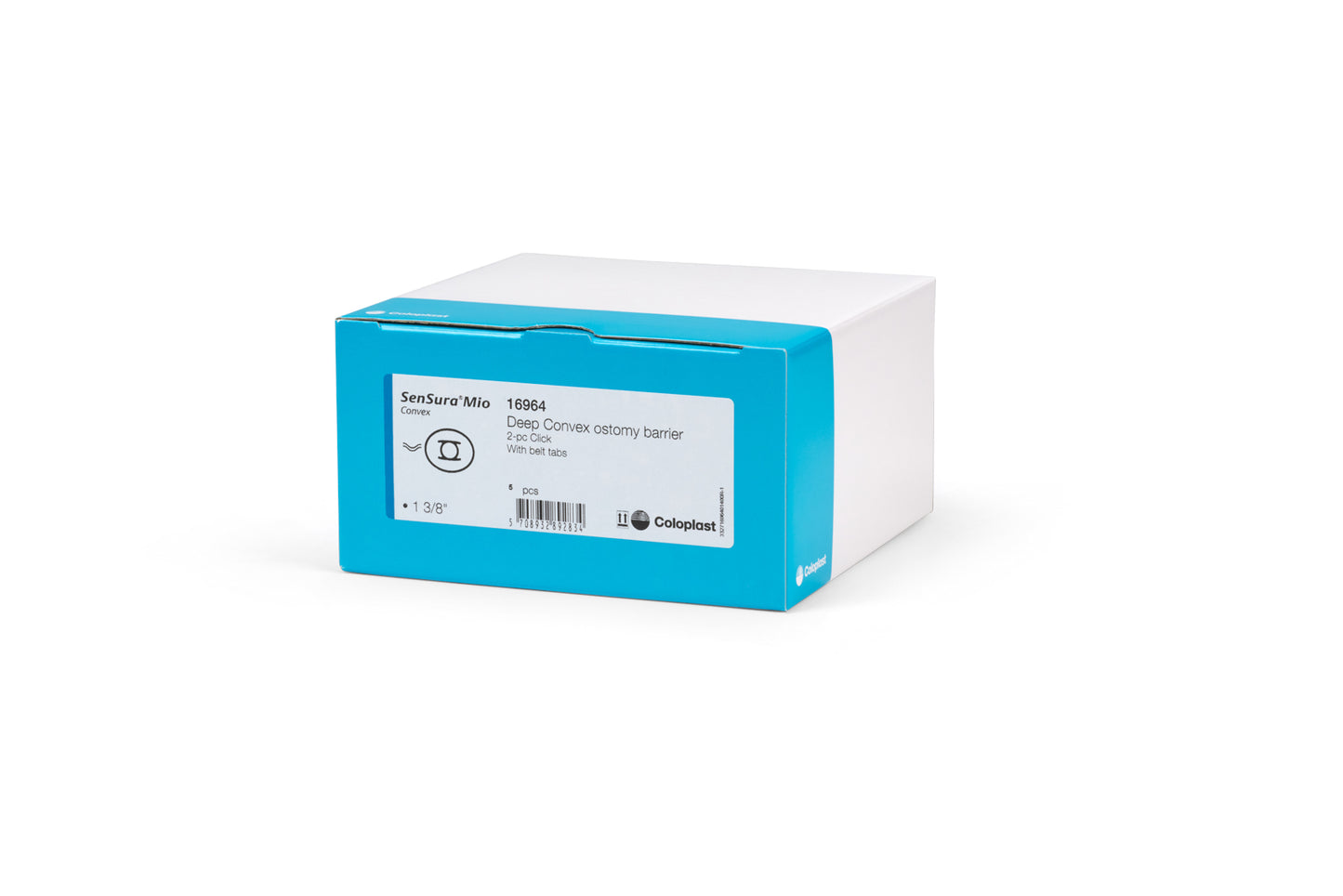 SenSura® Mio Click, Système 2 pièces, Champ protecteur avec œillets pour ceinture, Précoupé (35mm), Convexité profonde, (60mm) Bleu Coloplast #16964