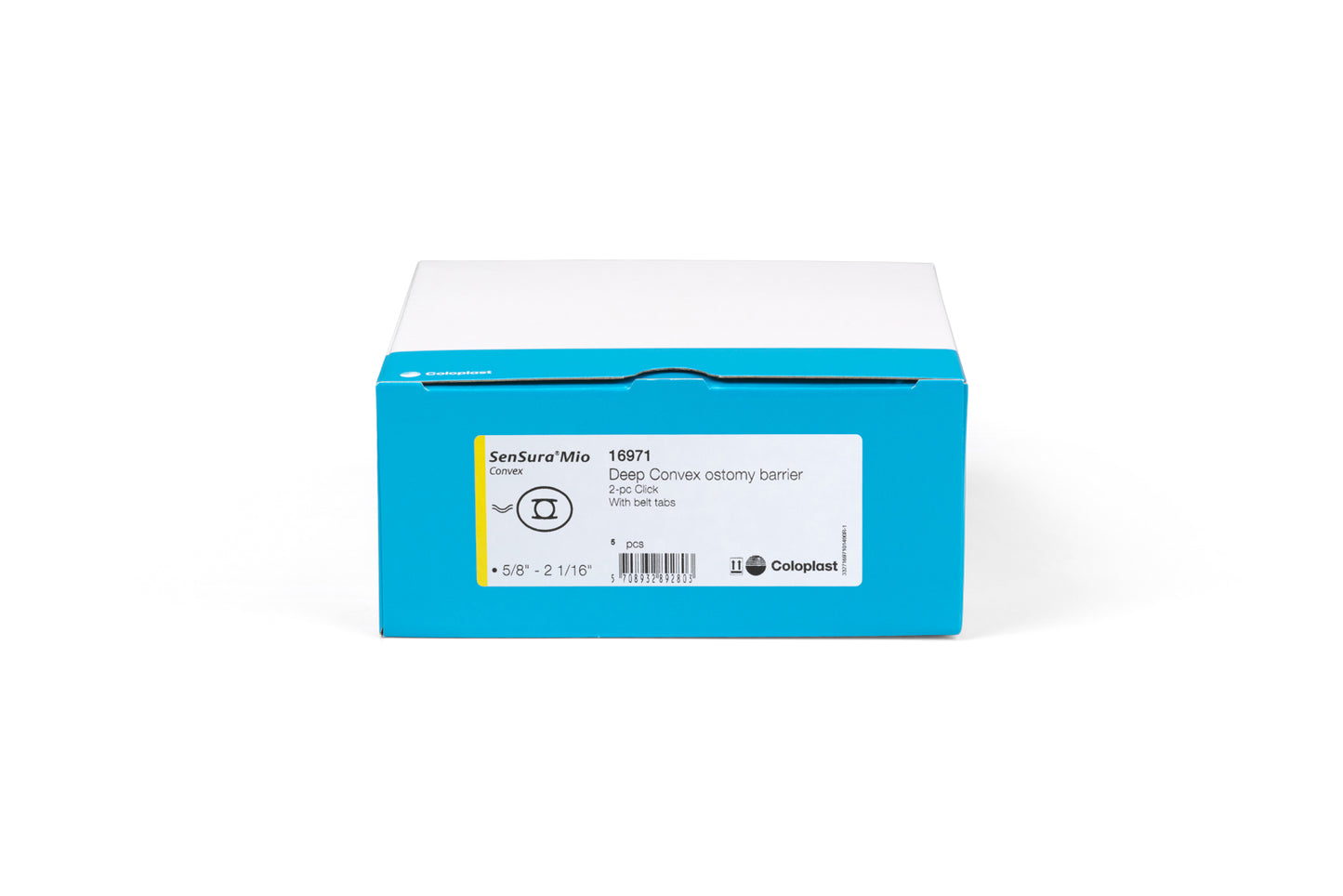 SenSura® Mio Click, Système 2 pièces, Champ protecteur avec œillets pour ceinture, À découper (15-53mm), Convexité profonde, (70mm) Jaune Coloplast #16971