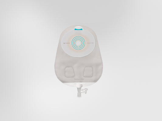 SenSura® Mio, Système 1 pièce, Sac d'urostomie, Maxi (26cm), À découper (10-23mm), Convexité légère, Transparent