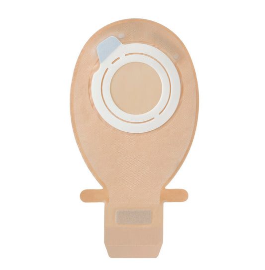 SenSura® Flex, Système 2 pièces, Sac vidable avec Easiclose™ Wide-Outlet, Maxi (30cm), Transparent, (90mm) Argent, Sans filtre
