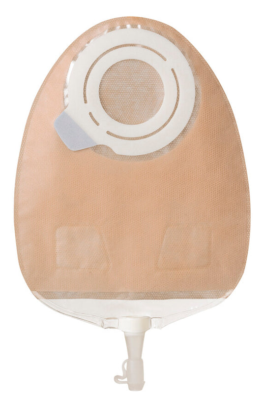 SenSura® Flex, Système 2 pièces, Sac d'urostomie, Maxi (26cm), Transparent, (35mm) Vert