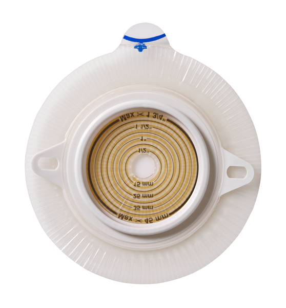 Assura®, Système 2 pièces, Champ protecteur avec œillets pour ceinture, Port extra-prolongé, Précoupé (21mm), Convexité légère, (40mm) Vert