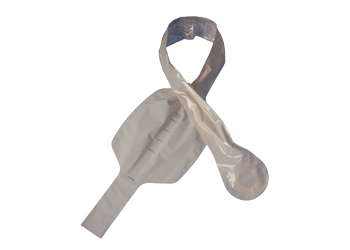 Assura®, Système 2 pièces, Sac à vider à grande capacité, de nuit pour iléostomie (2L), Opaque, (60mm) Bleu