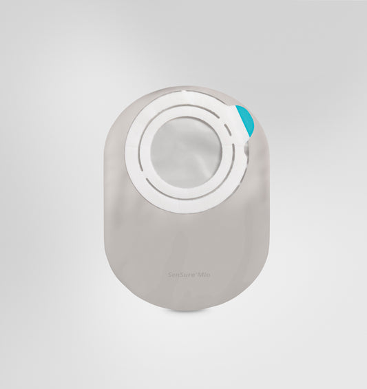 SenSura® Mio Flex, Système 2 pièces, Sac fermé, Maxi (22cm), Opaque avec fenêtre d'inspection, (90mm) Gris
