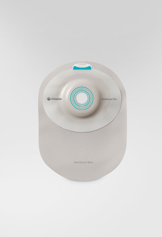 SenSura® Mio, Système 1 pièce, Sac fermé, Maxi (22cm), Précoupé (35mm), Convexité profonde, Opaque avec fenêtre d'inspection