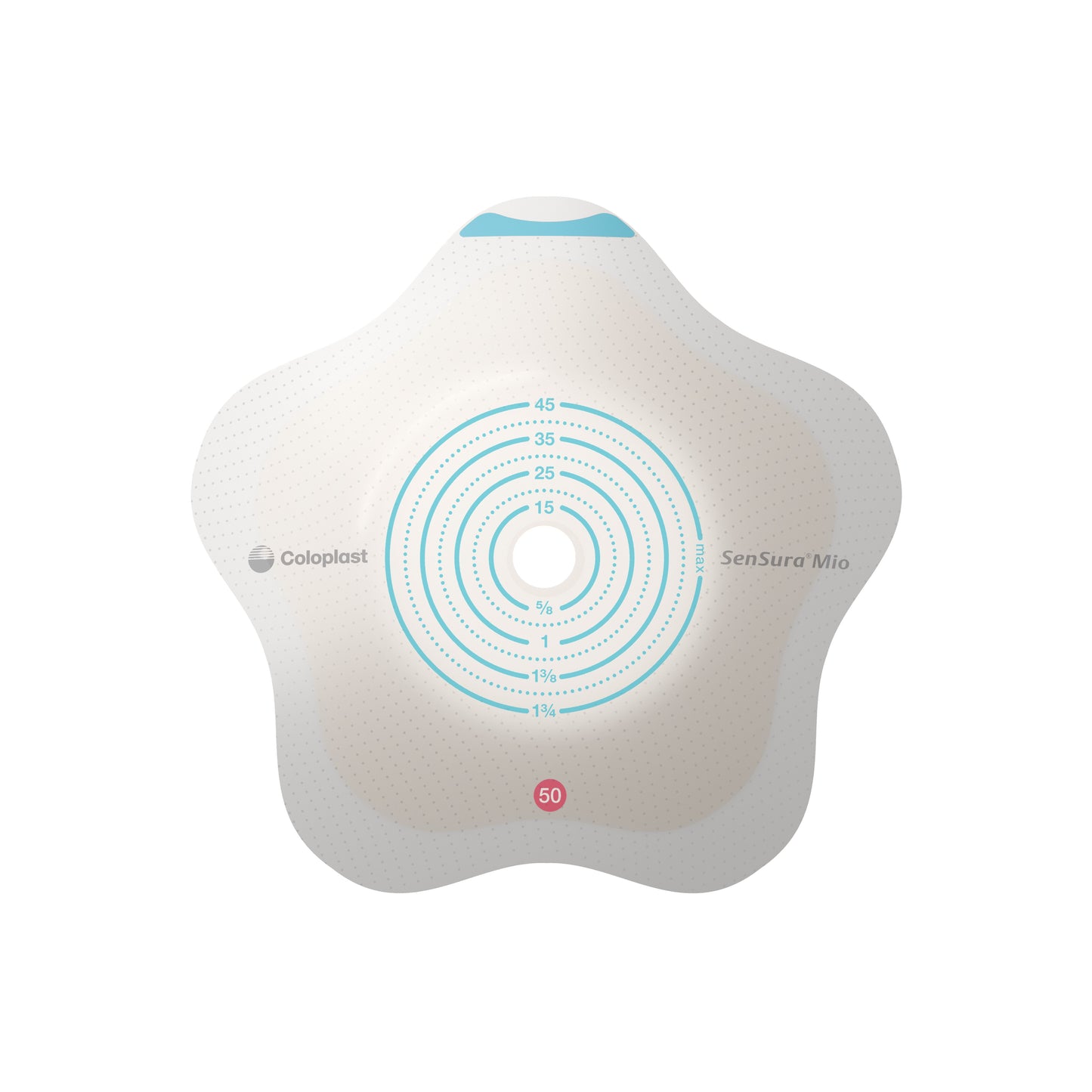 SenSura® Mio Click, Système 2 pièces, Champ protecteur avec œillets pour ceinture, Précoupé (50mm), Concave, (70mm) Jaune